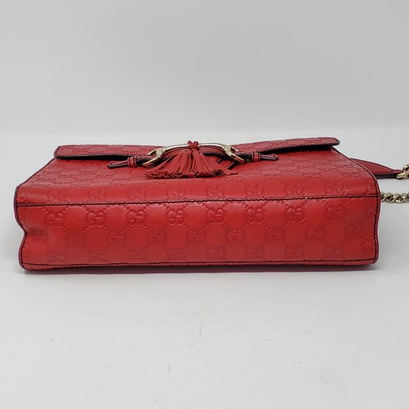 Auth Gucci Medium Emily Red GuccissimaShoulder Bag - Picture 9 of 16
